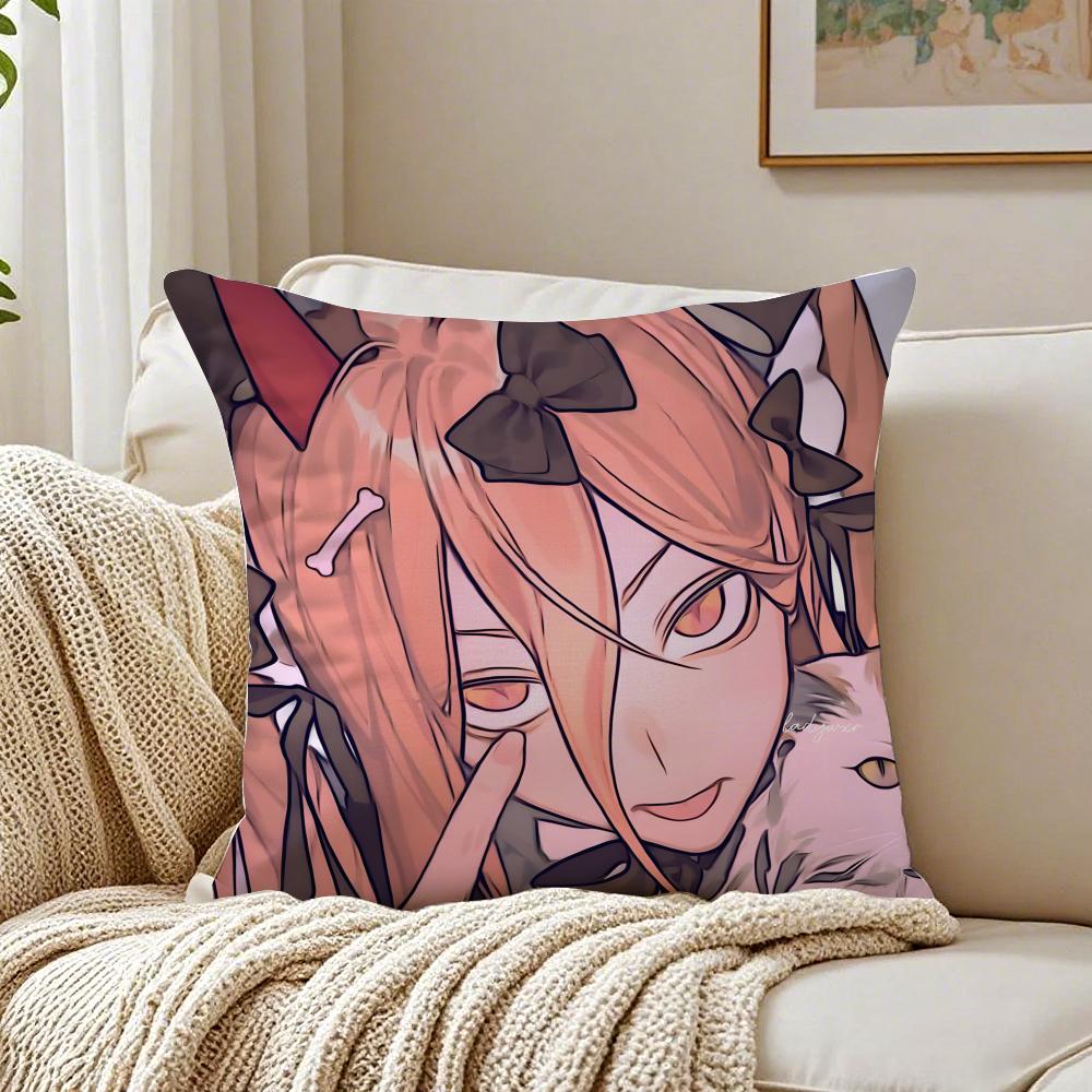 anime violent CChainsaw MMan Cushion Cover Pillowcase Antidustmite living Room Sofa Decor Cushion Room