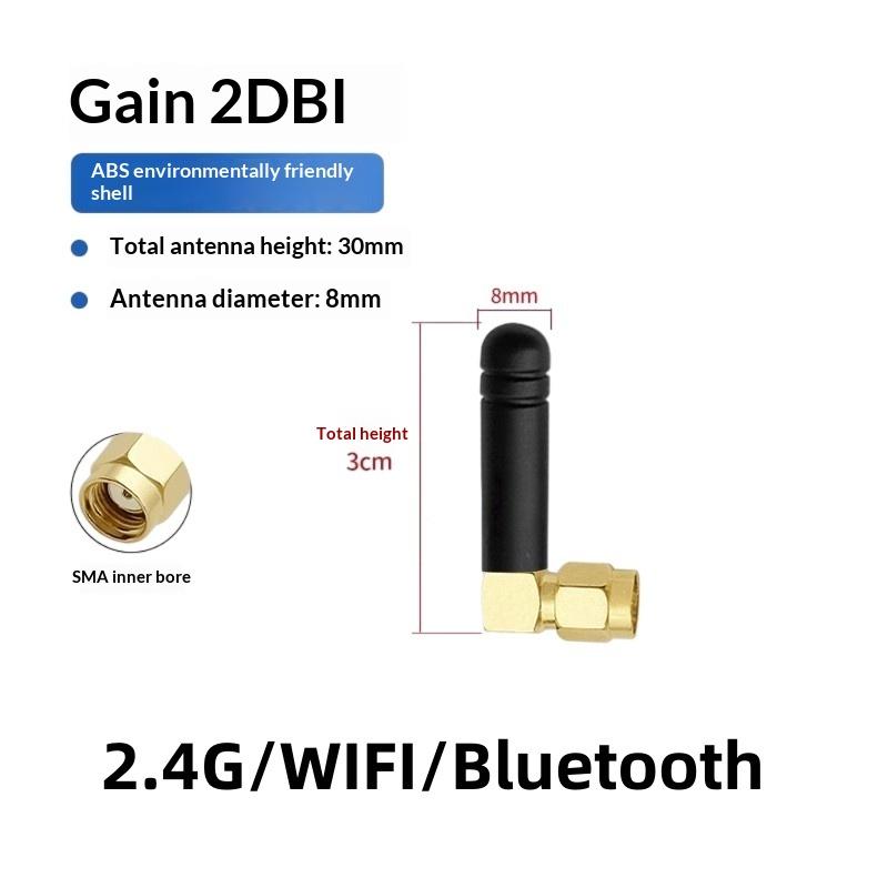 2Pcs Right/Bend Angle 2.4G Ultra Compact Mini WiFi Antenna With 2/3DBI Gain & SMA Male/Female Connector For Motherboard Modem