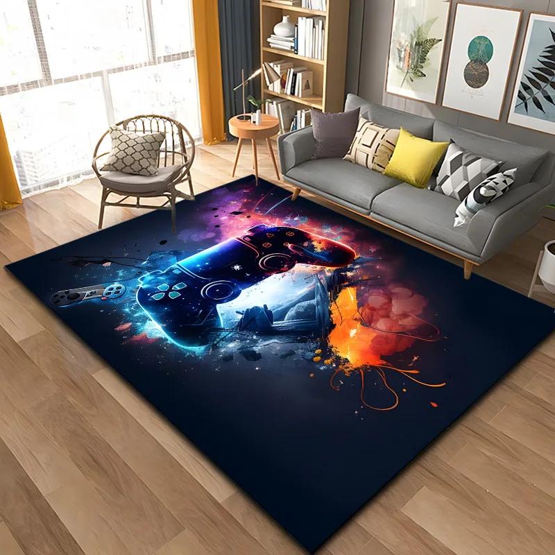 3D 80s Gamer Controller Area Rug Large,Carpet Rug for Living Room Bedroom Kitchen Decoration, carpets for bed room mat home