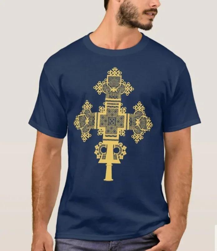 Traditional Ethiopian Orthodox Cross Printed TShirt 100 Cotton ONeck Summer Short Sleeve Casual Mens Tshirt Size S3XL
