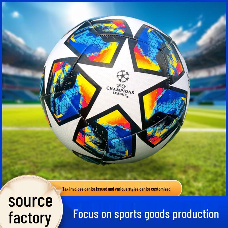 

Футбольный мяч размера 5, сшитый машинным способом, для Лиги чемпионов, чемпионата мира, чемпионата Европы, Премьер-лиги Butyl Anti-explosion Bladder (Approx. 420g)