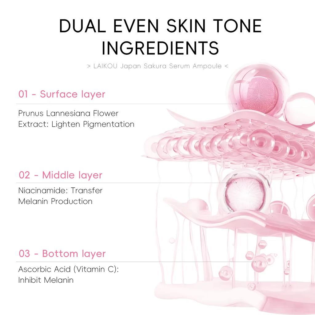 2ml*10pcs Sakura Serum Ampoule, Facial Skin Care, Including Niacinamide, Hyaluronic Acid, Etc. Hydrating and Moisturizing Essence