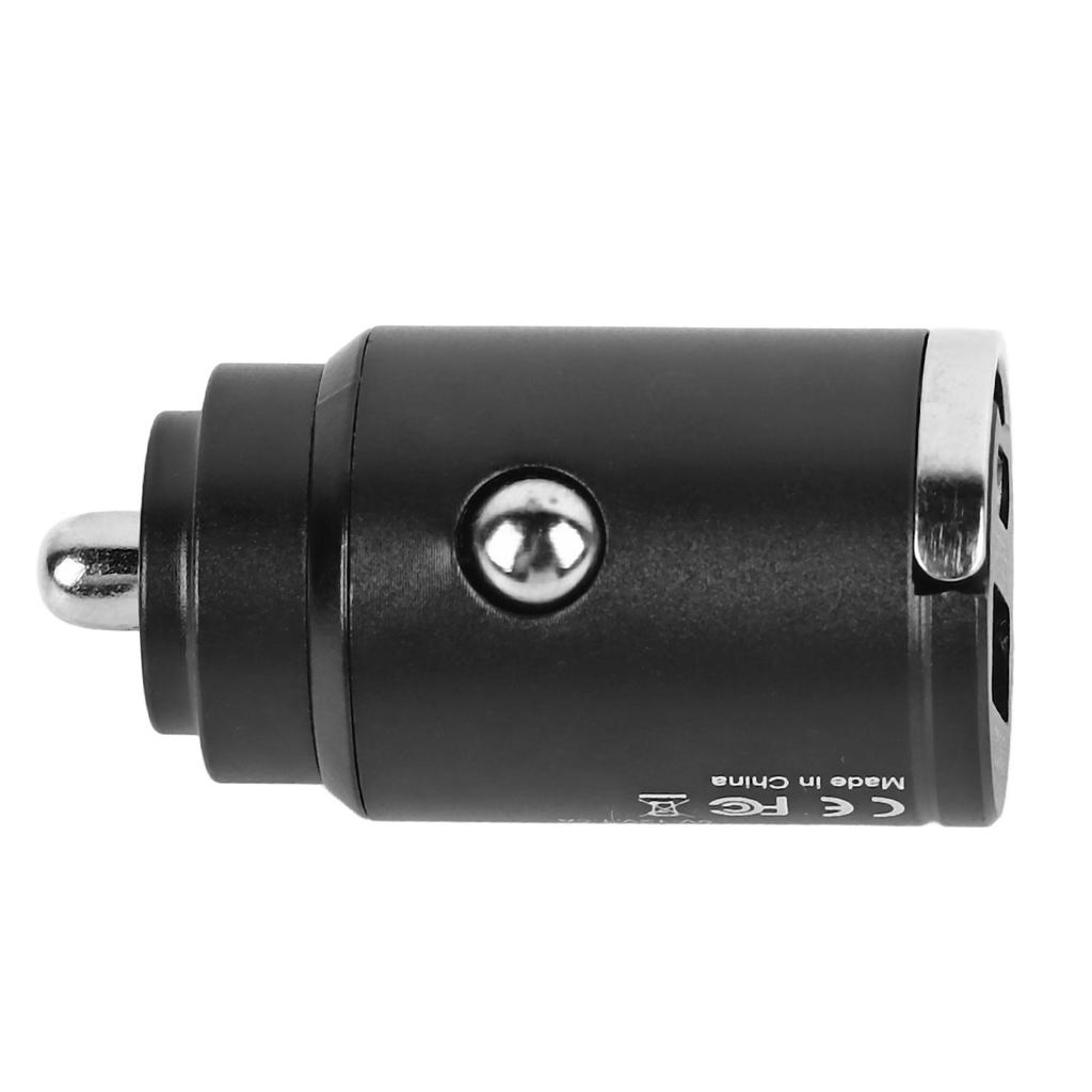 Mini Car Charger Dual Ports PD30W QC3.0 Fast Charging Aluminum Alloy USB Car Charger Adapter for