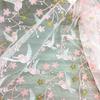 Pink Small Bird Embroidery Mesh Fabric Plant Pattern Sequins Fashion Lace Fabric For DIY Dress Children's Clothing Fabric TJ9659