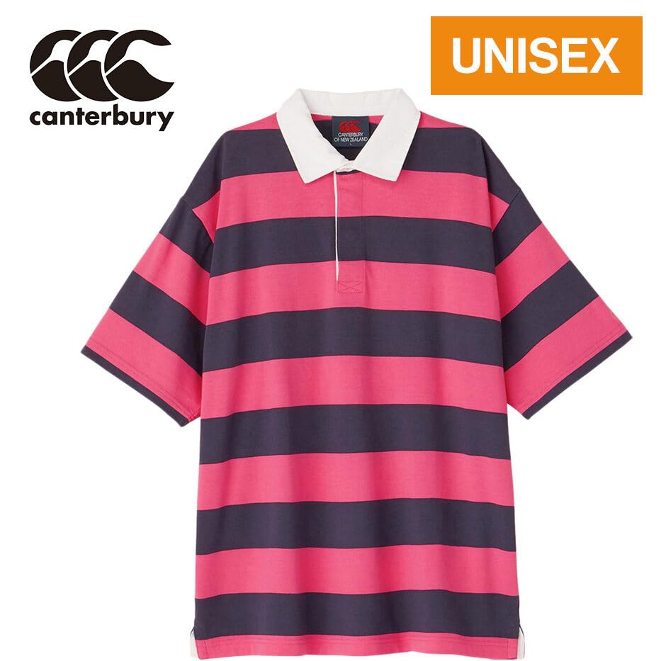 Canterbury S/S 2.5-inch Stripe Rugby Jersey, Size 64, Pink, Small