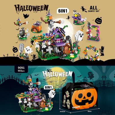 DIY Model Halloweenská Stavebnice Dýňový Dům Vzdělávací Stavebnice Hračka Dětské Slavnostní Dárky pro Domácí Dekoraci