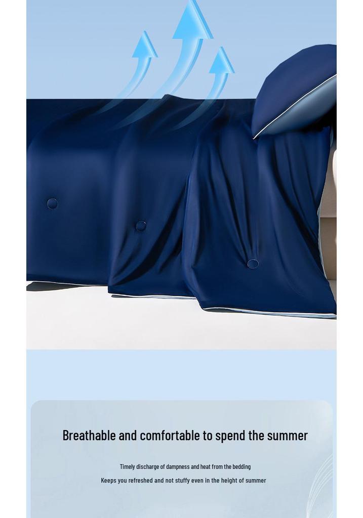 Summer Ice Silk Cooling Quilt - Lightweight, Machine Washable Blanket for Dorms and Bedrooms