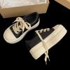 Queen Fan Black Retro Platform Low Top Canvas Shoes Women's 2025 New Autumn Casual Breadboard Shoes
