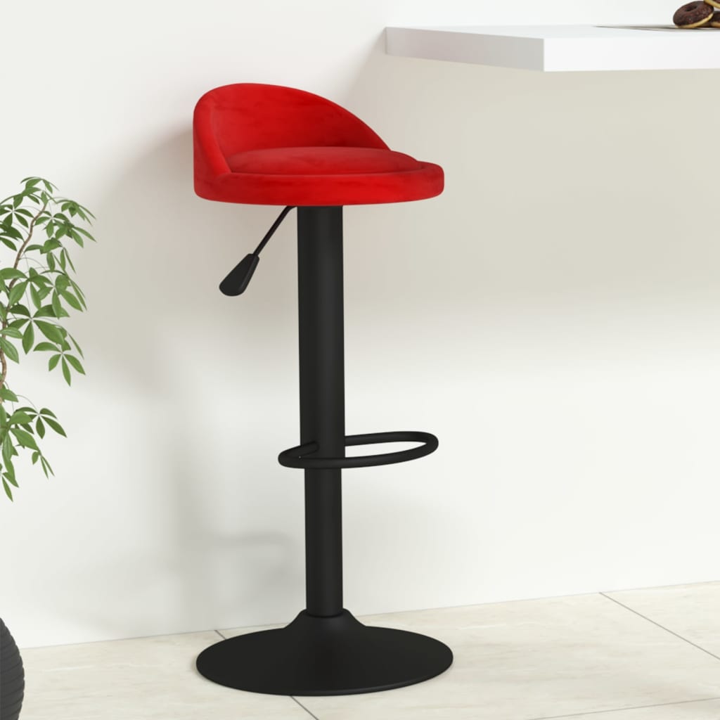 Bar Stool Wine Red Velvet