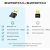 Bluetooth 5.0 Adapter For PC USB Bluetooth Dongle Receiver Wireless Transfer Compatible With Stereo Headphones Desktop Windows