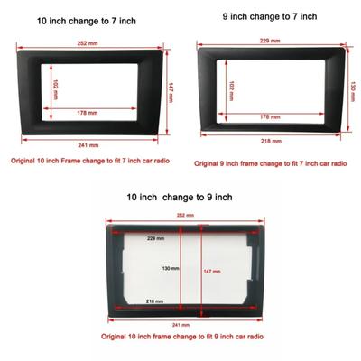 Vehicle Radio Fascia 9/10 Inch Frame Switch To 7 Inch 2 Din Car Radio Fascia Auto Audio Dash Kit Installation Frame Trim Bezel
