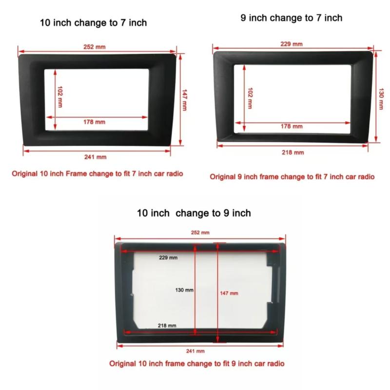Vehicle Radio Fascia 9/10 Inch Frame Switch To 7 Inch 2 Din Car Radio Fascia Auto Audio Dash Kit Installation Frame Trim Bezel