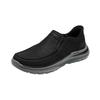 Skechers USA Mens Faux Leather Round Toe Slip-On Low Top Casual Shoes Men Sneakers 205917-BLK