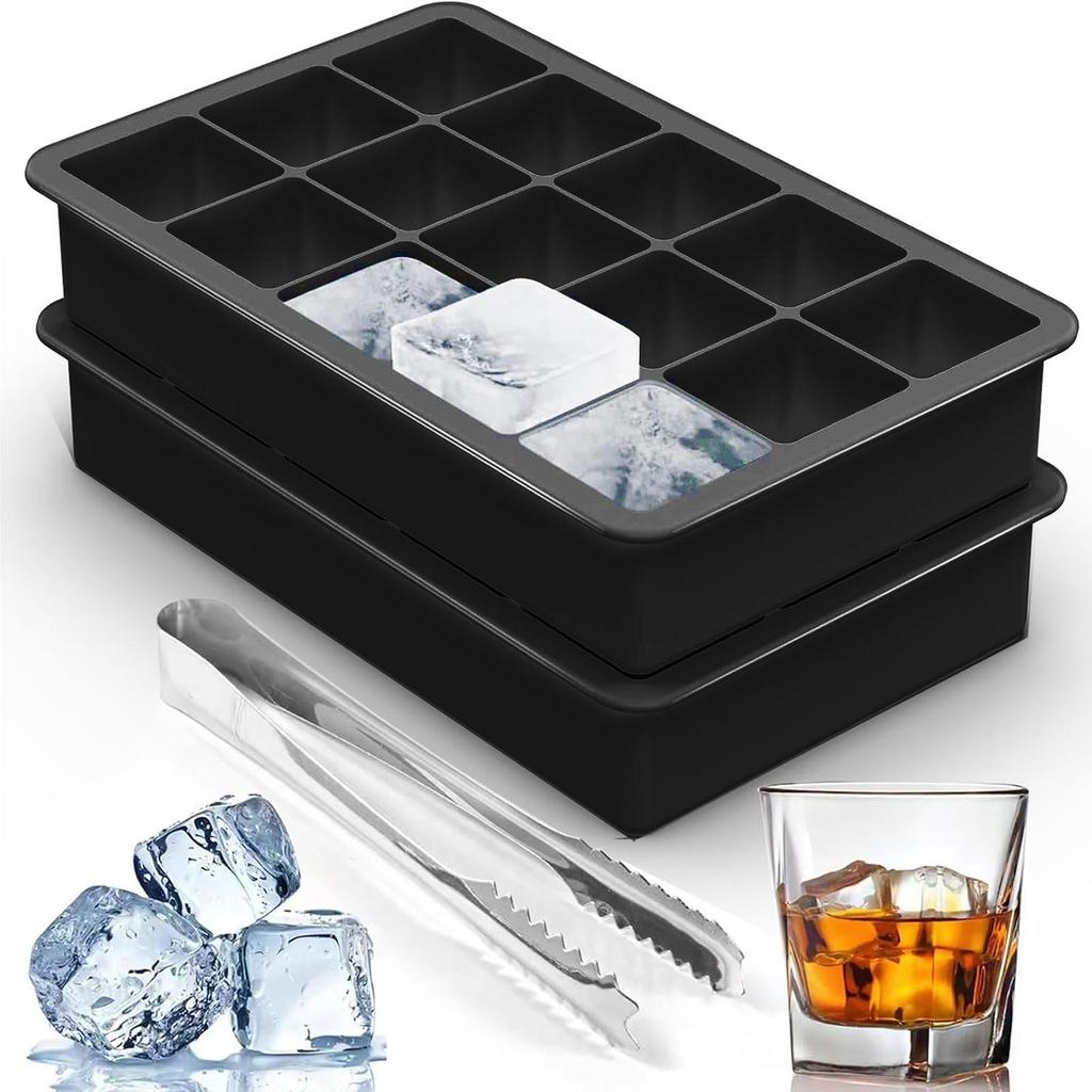Silicone Ice Cube Mold with Lid - Food Grade Storage Box for Ice & Baby Food