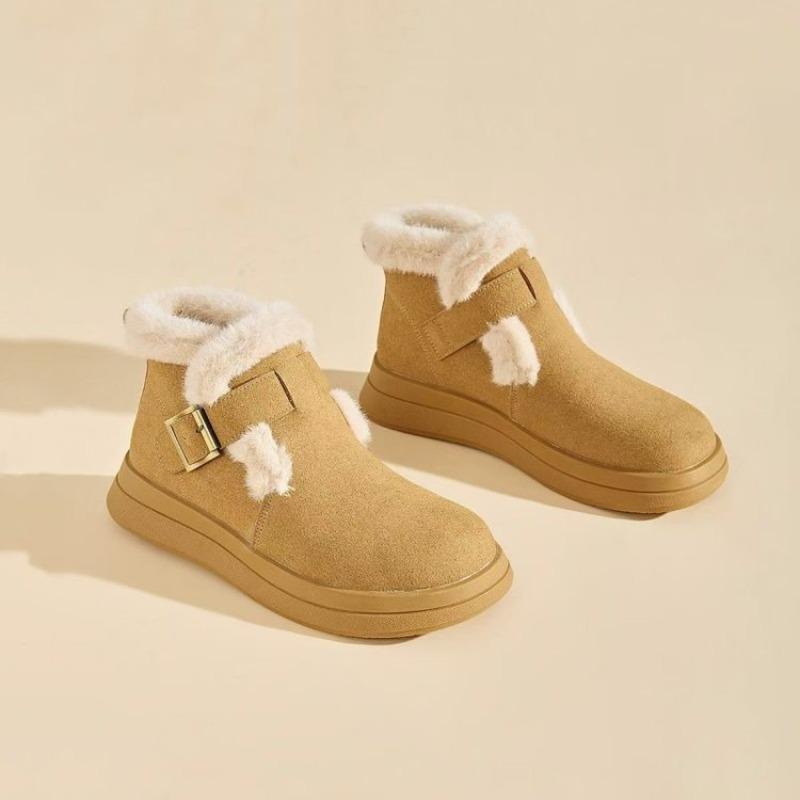 Snow Boots Women's New Winter Velvet Warm and Non-slip One-pedal Outer Short Boots