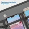 STOBOK Calculator Holder for Classroom Cell Phone Storage Pocket Pouch Multi-Function Wall Hanging 24 Grids Clear Pocket Chart for Home Office