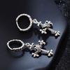 Punk Style Personalized Crown Cross Earrings Women'S Versatile Niche Design Sense Simple Light Luxury Earrings