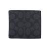 Coach Billfold Wallet 10 Brand Embossed Print Coated Canvas Wallet Small Men Wallets Black CY394-QBMI5