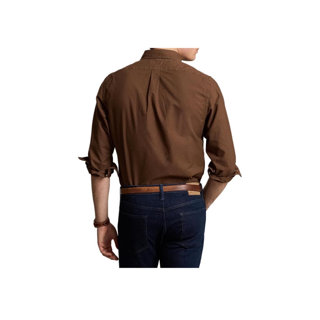Polo Ralph Lauren Logo Solid Color Single-Breasted Loose Long Sleeve Shirt Men Shirts Chocolate MNPOWOV16823852-200