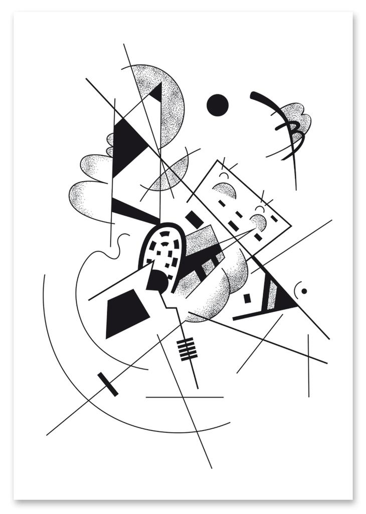 Poster Kandinsky Black and White Composition