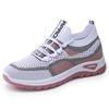Women's Lightweight Breathable White Sneakers Comfortable Low-Top Lace-Up Walking Shoes with Non-Slip PVC Sole Footwear