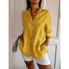 Women's Solid Color Long Sleeve Button-Up Shirt
