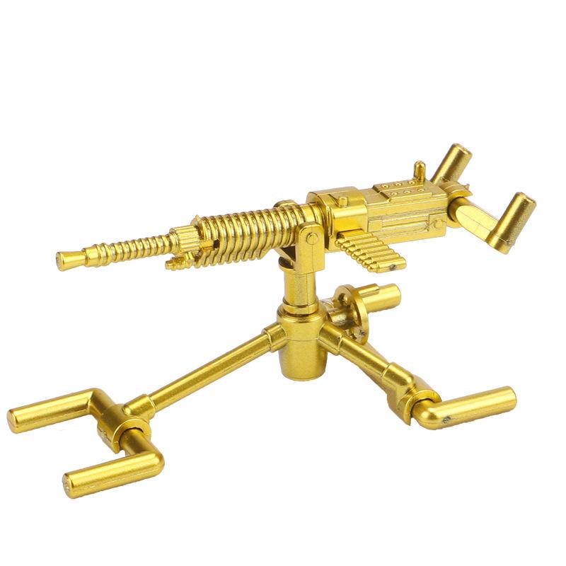 

Кукольная сцена с золотым зенитным пулеметом Maxine Heavy Machine Gun Mountain Gun Сборочный строительный блок