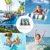 1pcs Inflatable Water Hammock with Mesh Outdoor Water Foldable Striped Floating Bed Water Lounge Chair Pool Party Beach Fun