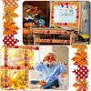 1 Roll Fall Maple Leaf Border-Autumn Leaves Classroom&Office Decor,Thanksgiving Chalkboard Wall Trim, Fall Foliage Design