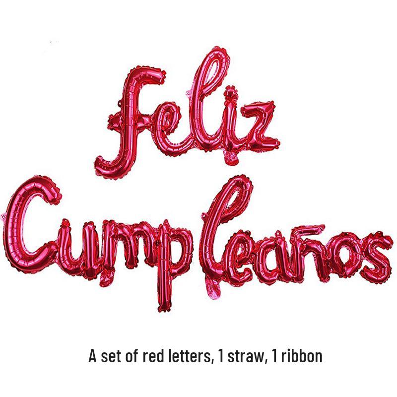 

Spanish Aluminum Foil Balloon Happy Birthday Letter Set - Festival Decoration and Gift Arrangement