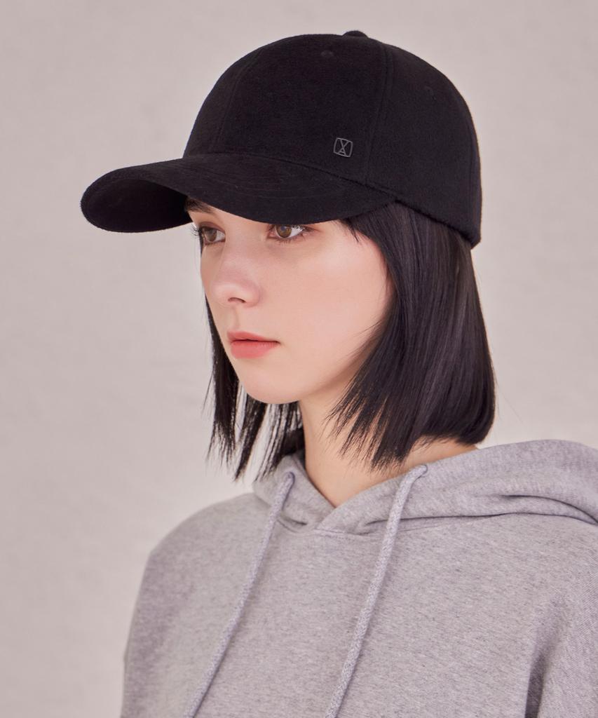 Bajal Va Square Wool Ball Cap Black