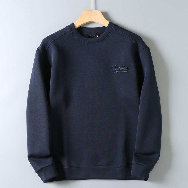 Original Foreign Trade Quality Space Cotton Odm Company Product Autumn and Winter Round Neck Casual Solid Color Pullover Sweatshirt for Men