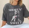 Tričko k albu "Short n' Sweet" od Sabriny Carpenter, Unisex Streetwearové tričko pro fanoušky popové hudby, Ležérní top s krátkým rukávem ze 100% bavlny