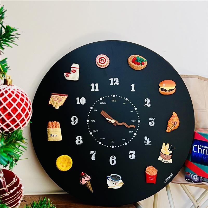 Magnetic Blackboard Wall Clock - DIY Artistic Home Decor for Living Room & Bedroom