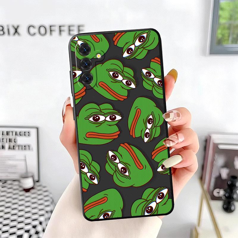 Funny Sad Forg P-Pepe Meme Soft Phone Case for Samsung A17 A37 A57 A16 A26 A36 A56 A15 A25 A35 A55 A14 A24 A34 A54 A13 A23 A33 A