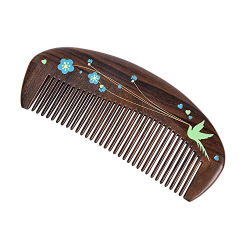 TAN MUJIANG Wooden Comb, Anti-Static, Natural Wood, Made of Green Plum Blossoms