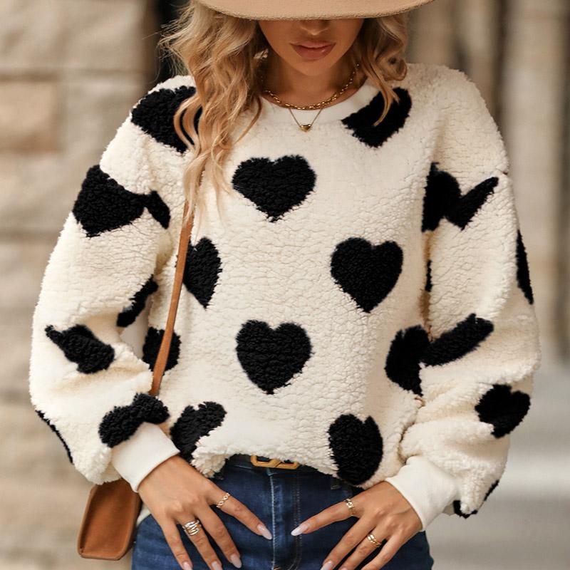 Sweatshirt for Women Cotton Oversize Fleece Thickened Loose Round Neck Casual Pullover Long Sleeve Winter Sweatshirt Top