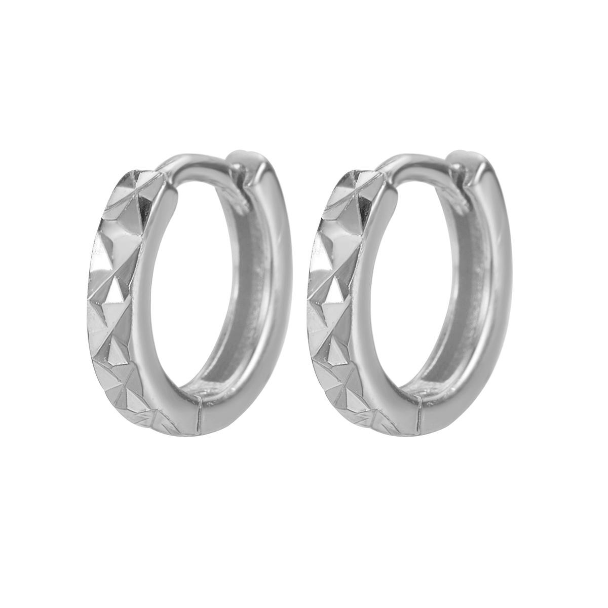 

Срібло S925 із циганською зіркою, пряжкою для вух, жіноча мода, легкі розкішні сережки з ромбами, прості круглі сережки, темперамент 925 Silver