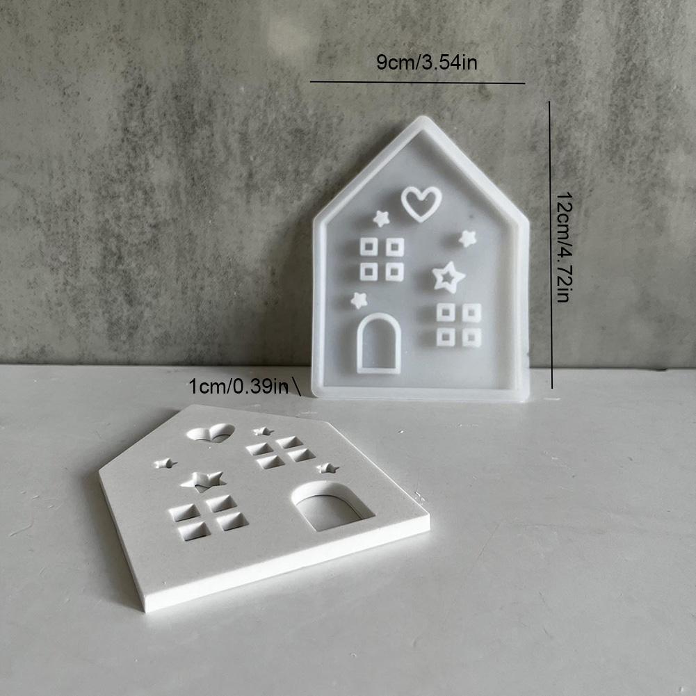 Silicone House 3D Moulds Reusable DIY Handmade House Molds Multifunctional House Shaped Candlestick Mould for Table Decoration