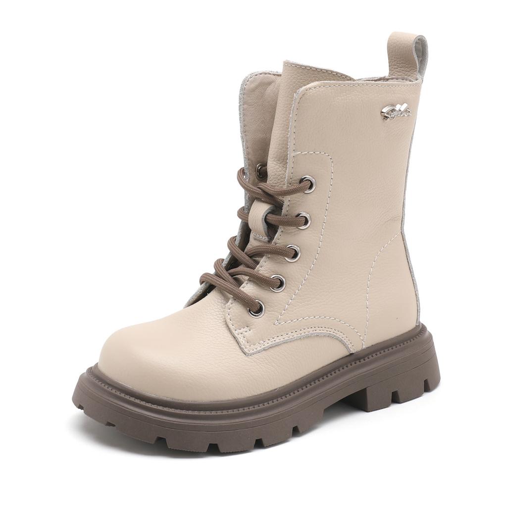 Boys and Girls Cowhide Leather Martin Boots