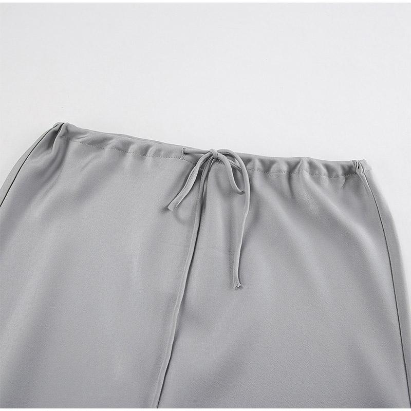 Элегантная офисная юбка-рыбий хвост с завязками на высокой талии — фото 9