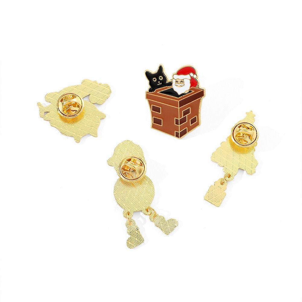 Kreslená vánoční brož Vánoční stromek Kapající olej Klopový odznak Smaltované špendlíky Santa Claus Ženy