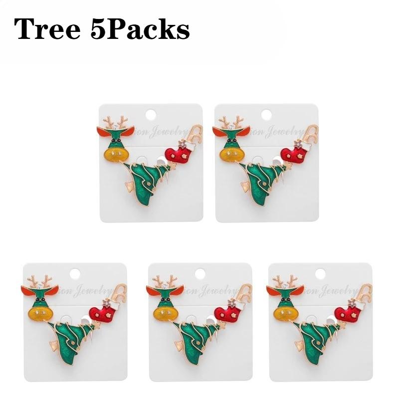 1-20PCS Christmas Brooch Santa Claus Elk Snowflake Pin for Women and Men Christmas Tree Ornament Holiday Gift