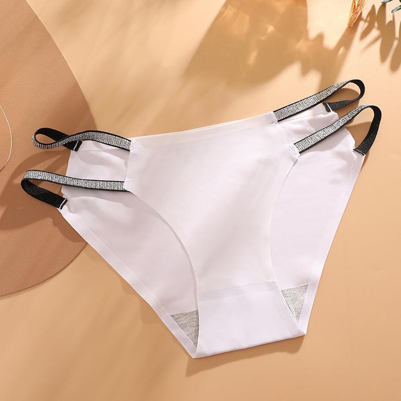 FINETOO Seamless Panty For Women Waist Sexy Belt Design Mid-Waist Brief Comfortable Underwear