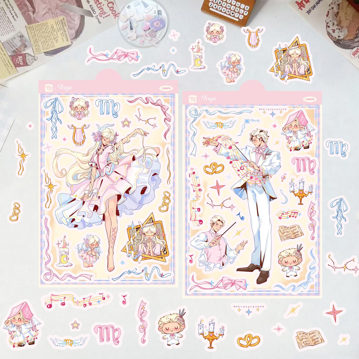 

Cartoon Twelve Zodiac Signs Korean Decoration Guben Hand Account DIY Mobile Phone Case Stickers Creative Stickers