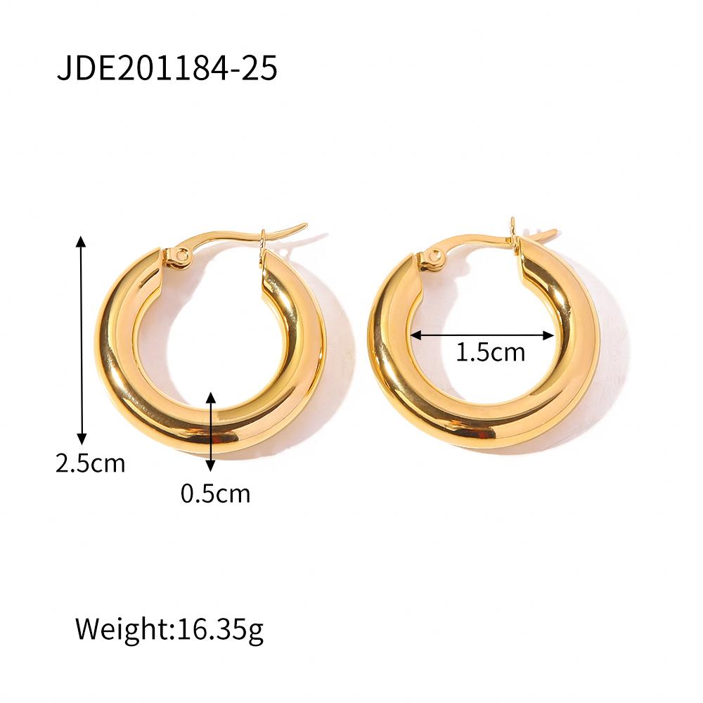 Youthway Fashionable Stainless Steel Hoop Earrings 18K PVD Gold Plated C-Shaped Minimalist Jewelry For Women 2025