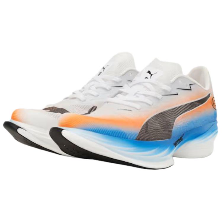 Puma Fast-R Nitro Elite 3 Comfortable Soft Support Lightweight Racing Running Shoes Men Sneaker White Orange Blue 313418-01
