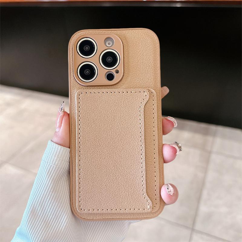 Luxury Litchi Leather Texture Phone Case With Horizontal Card Bag For iPhone 16 15 14 Plus 13 12 11 Pro XS Max XR Fashion Cover