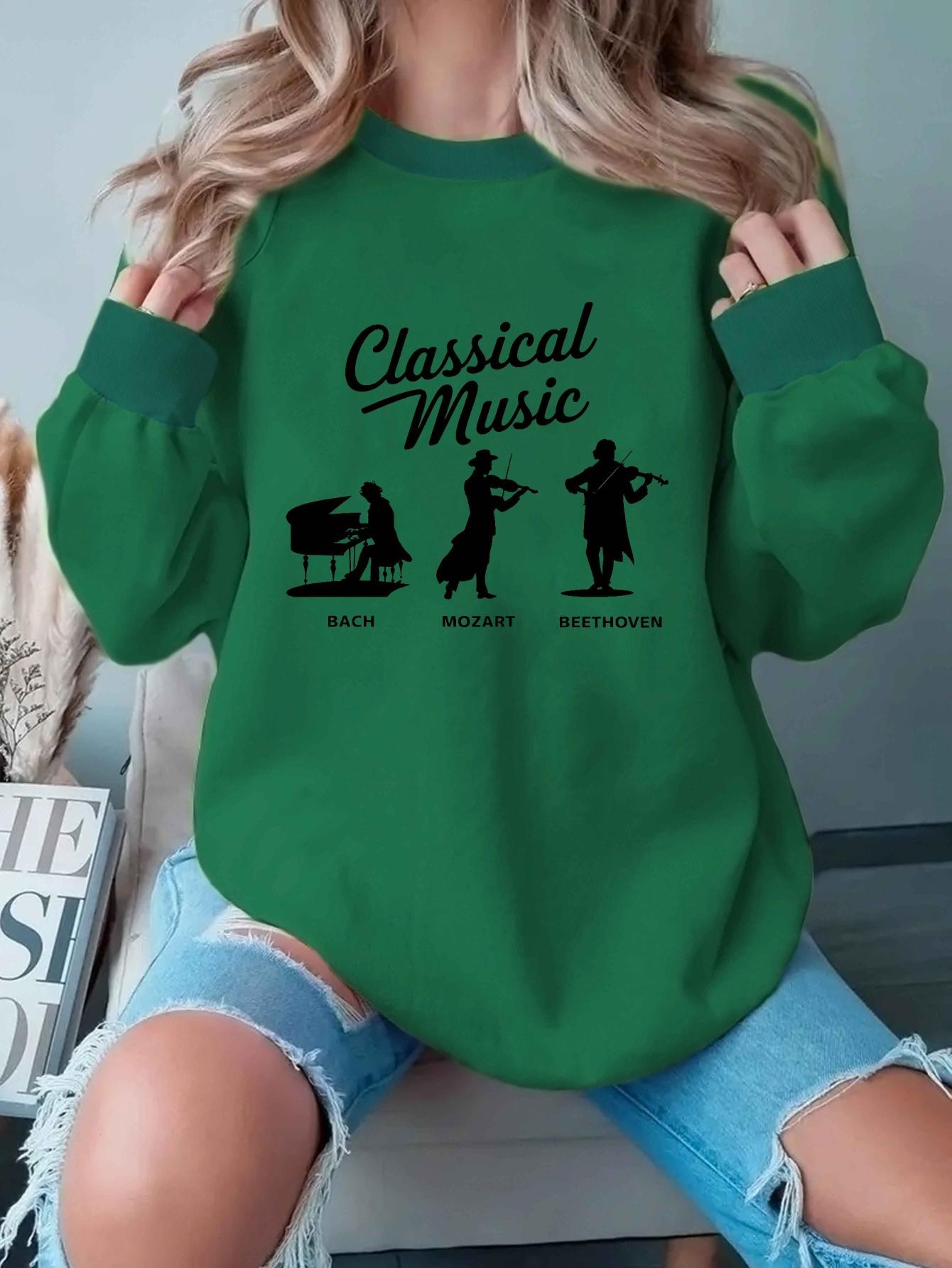 

Silhouettes of Bach Mozart and Beethoven women s sweatshirts XXL