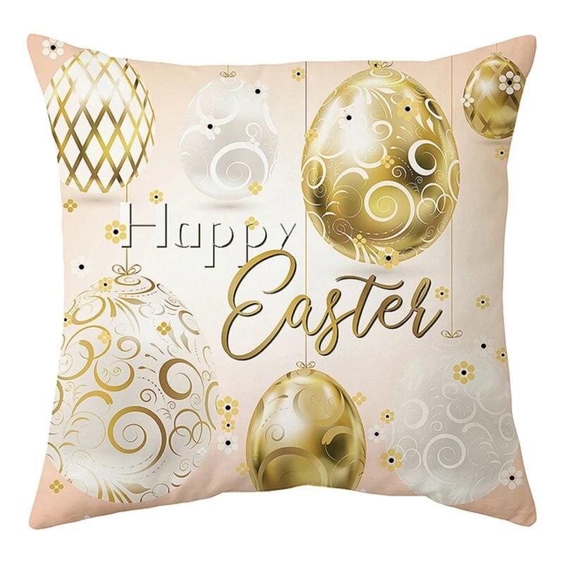 Happy Easter Decoration For Home  Rabbit Eggs Pillowcase Bunny   Supplies Party Favor Gifts 45*45cm